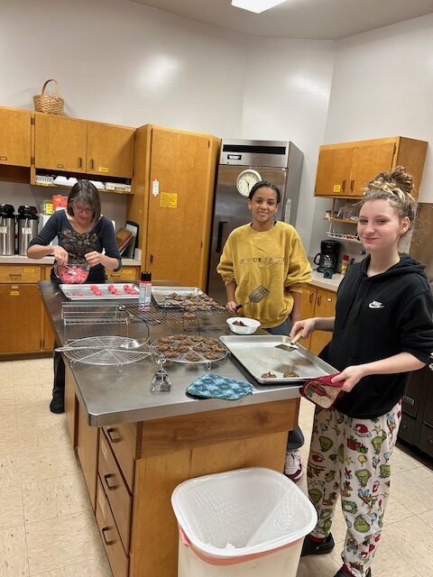 Bakers1 Members of the Youth Group and the Youth Council made cookies to deliver to 12 of our home bound folks for Christmas.