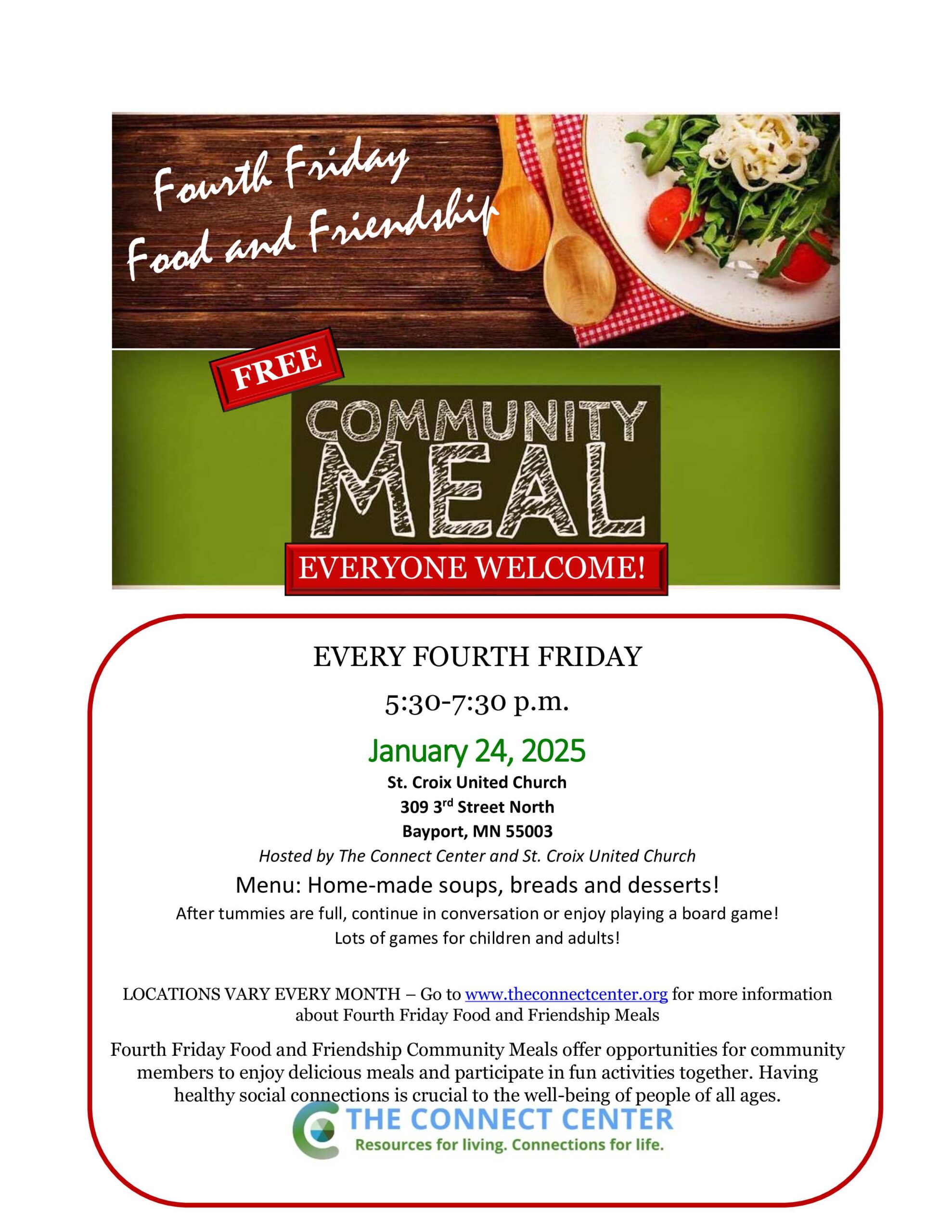 January 24, 2025 Fourth Friday Meal Flyer